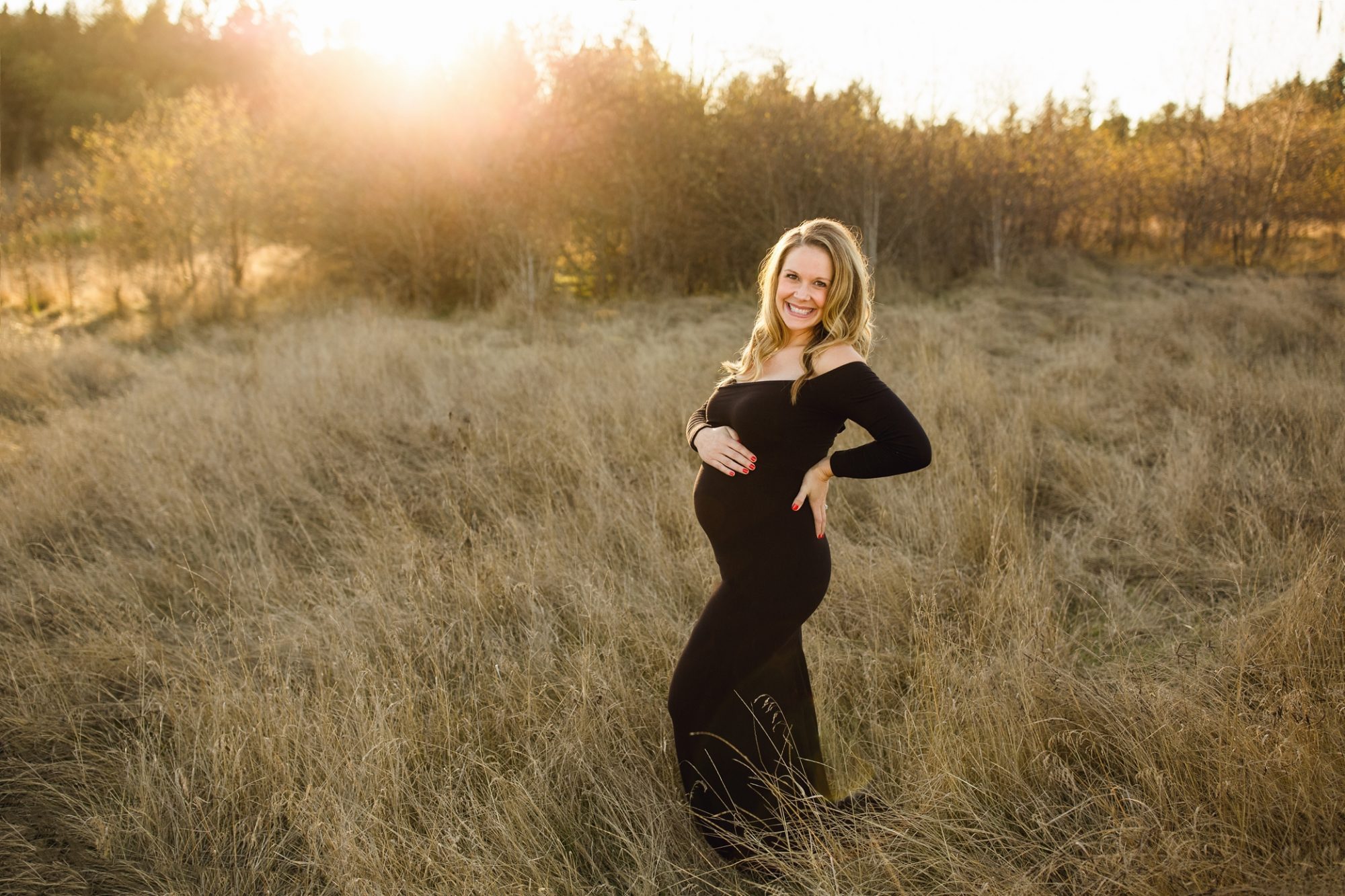 Seattle maternity photographer | Puyallup sunset maternity session