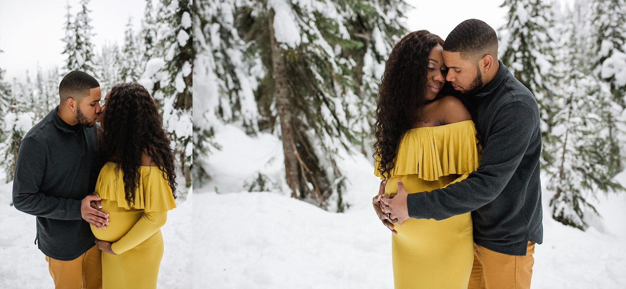 snoqualmie pass maternity session | Seattle maternity photographer | snow maternity session