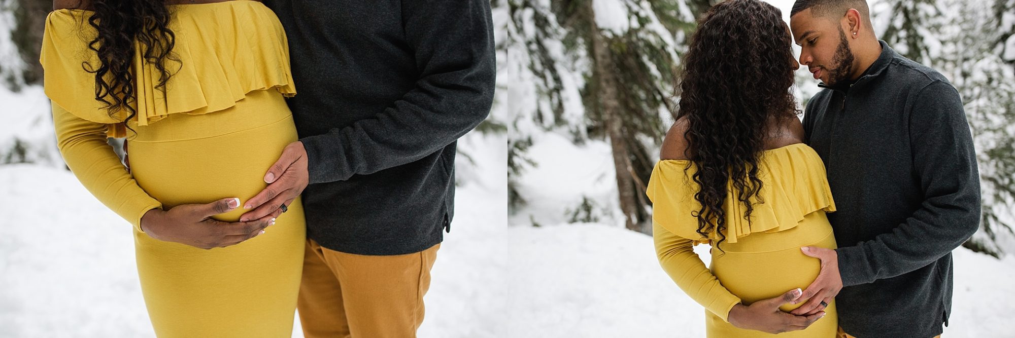 snoqualmie pass maternity session | Seattle maternity photographer | snow maternity session