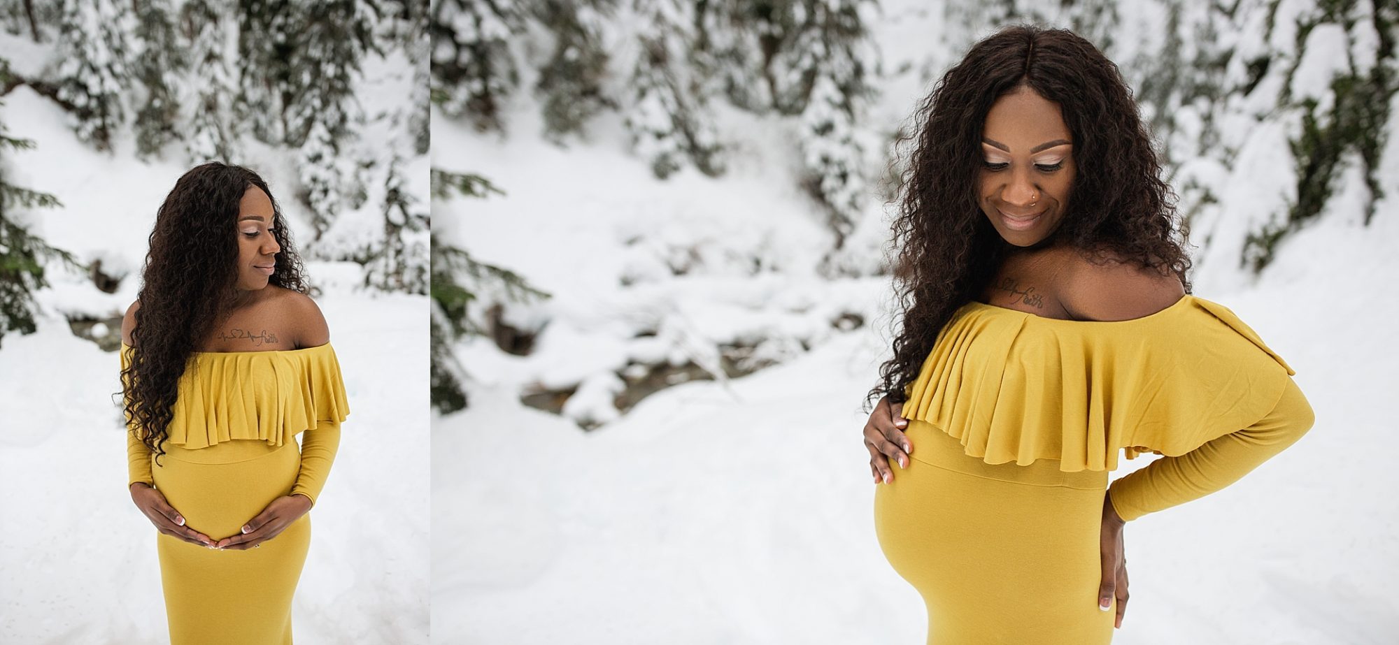 snoqualmie pass maternity session | Seattle maternity photographer | snow maternity session