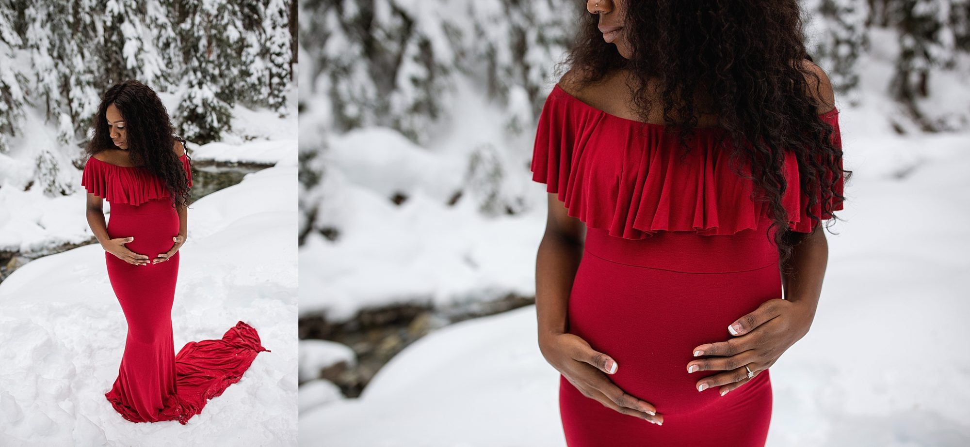 snoqualmie pass maternity session | Seattle maternity photographer | snow maternity session