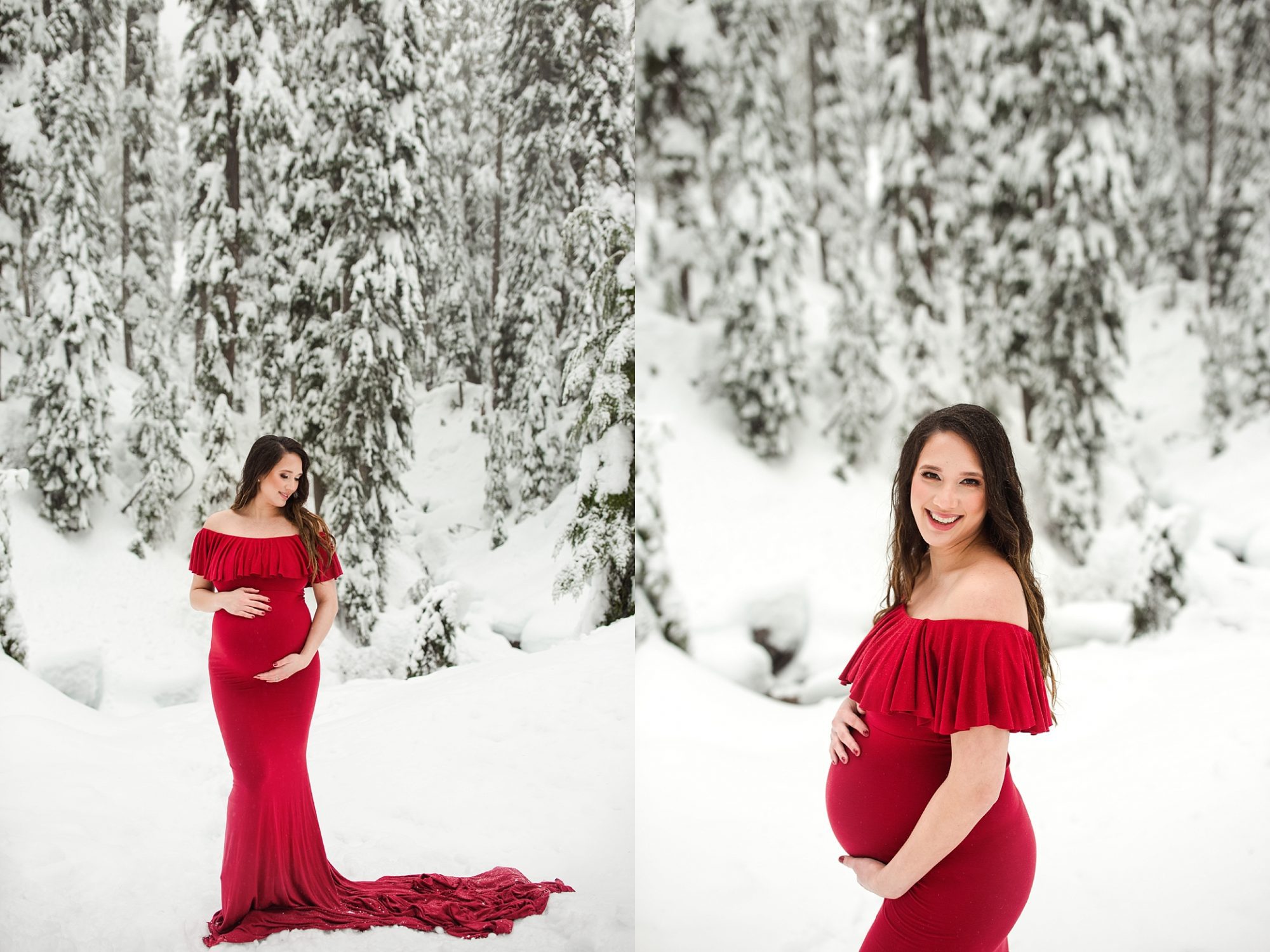 winter snow maternity session | snoqualmie pass photographer