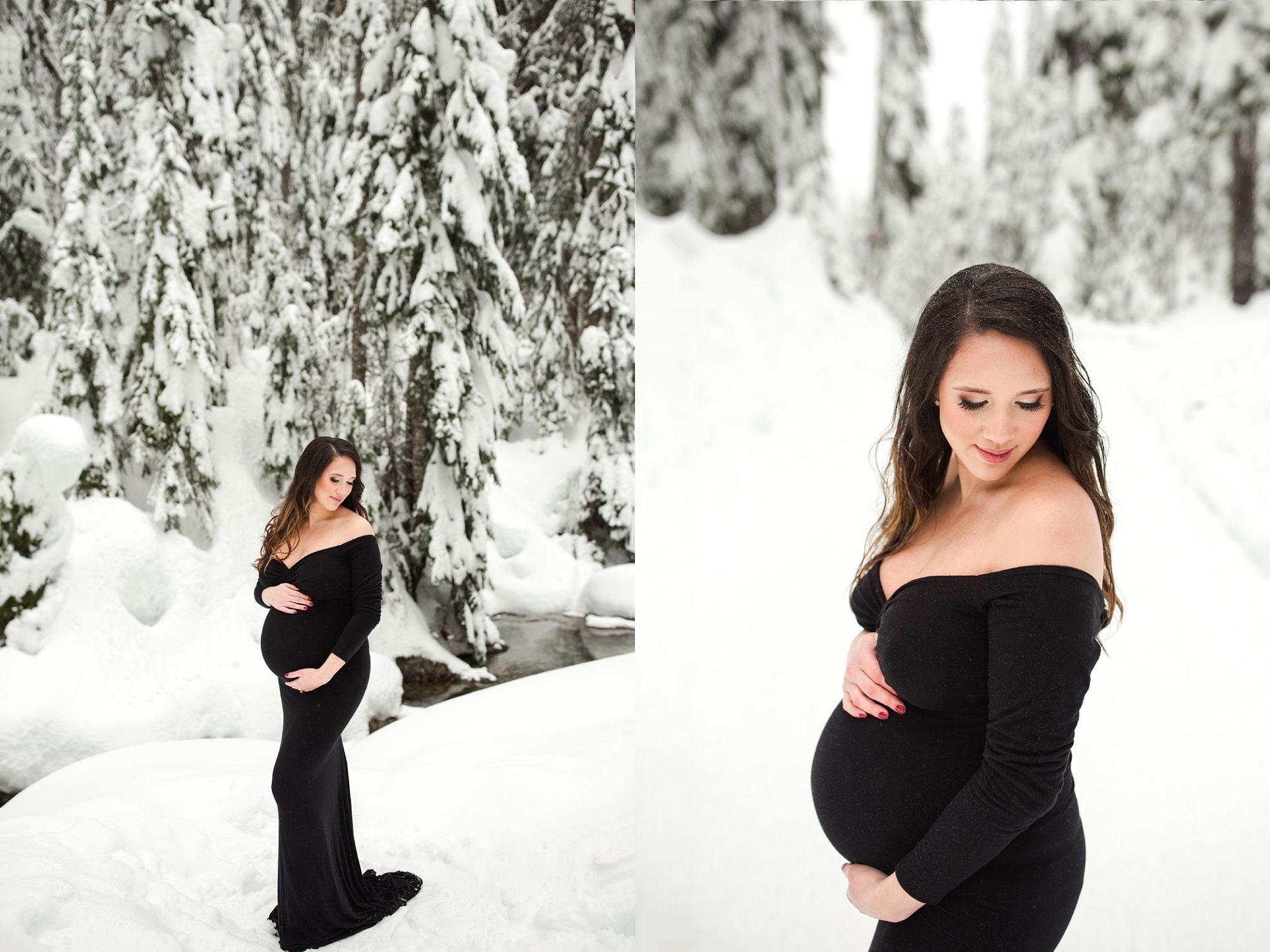 winter snow maternity session | snoqualmie pass photographer