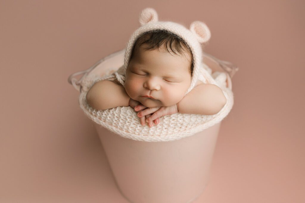 beautiful baby girl prop newborn photos in puyallup studio