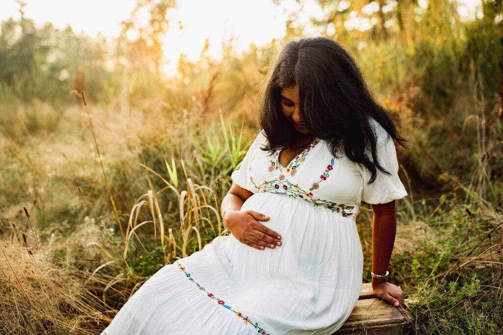 Indian couple maternity session at sunset in Puyallup WA