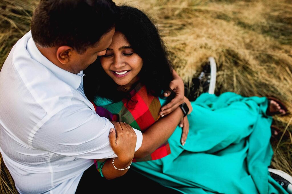 Indian couple maternity session at sunset in Puyallup WA