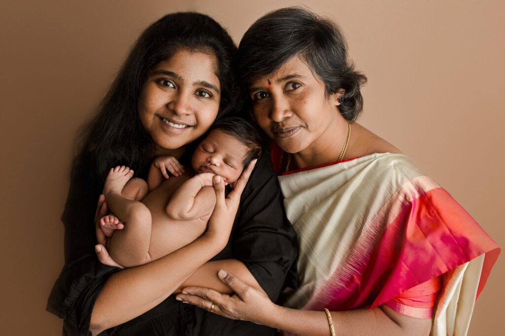 Indian family newborn photography session in puyallup wa studio