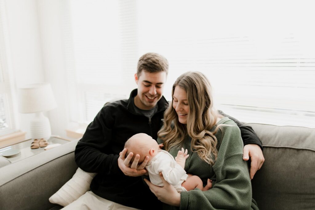 university place lifestyle newborn photographer with baby boy