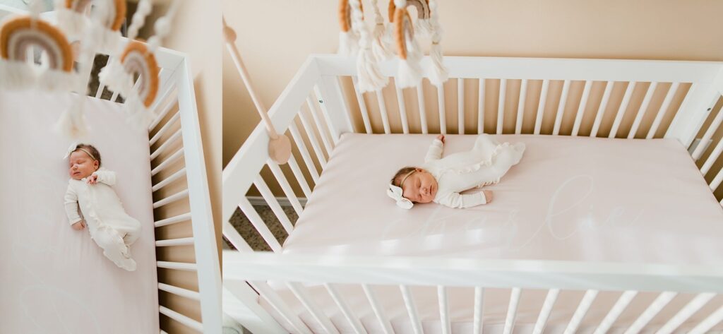 auburn family newborn in home lifestyle session with baby girl and dog