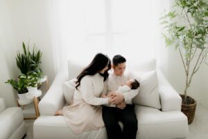 edmonds seattle lifestyle newborn family session with baby boy and dog