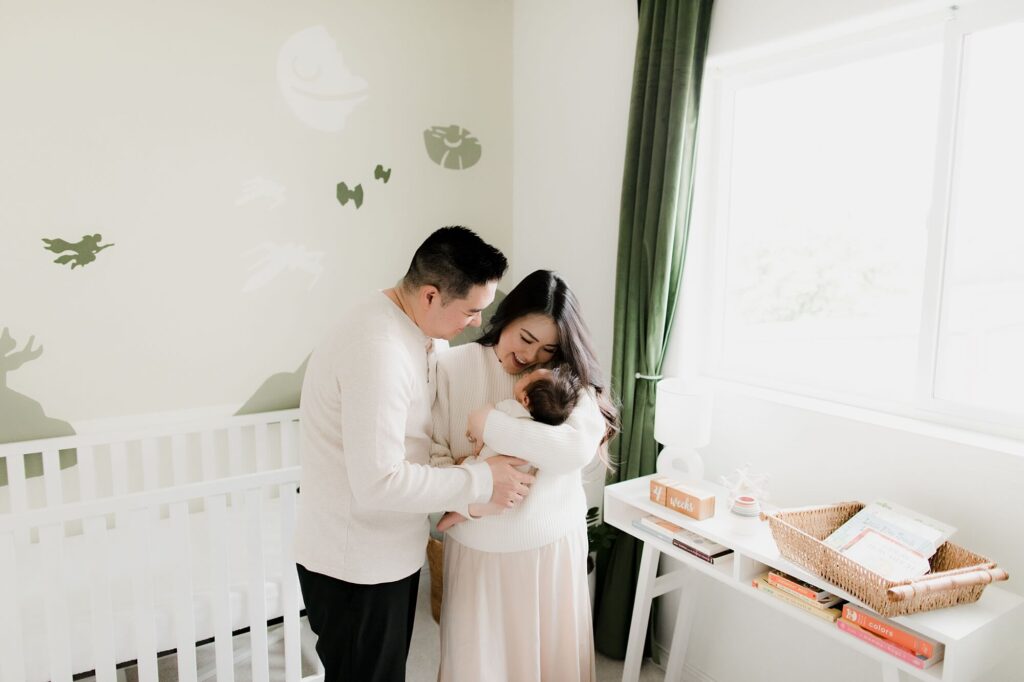 edmonds seattle lifestyle newborn family session with baby boy and dog