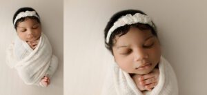Seattle newborn photographer photos of baby girl in photography studio