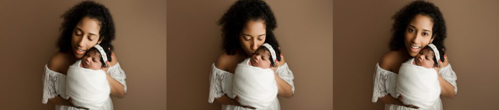 Seattle newborn photographer photos of baby girl in photography studio