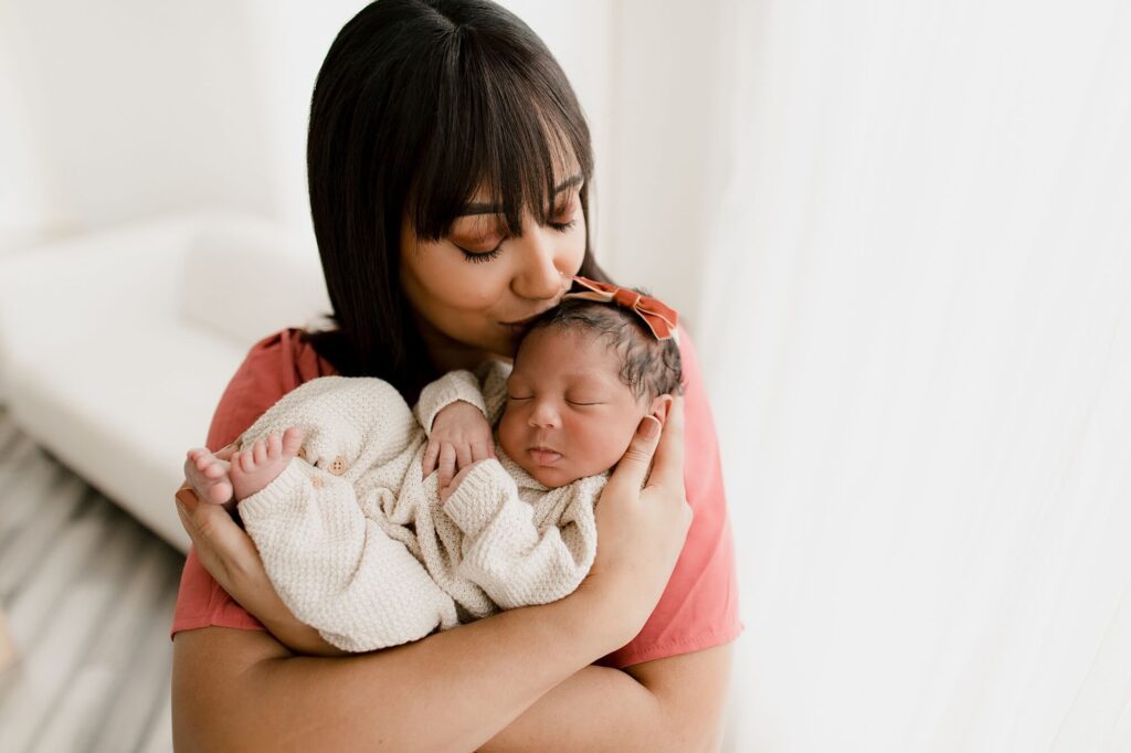 lifestyle newborn family photo session in Puyallup, WA at Christina Mae Photography studio