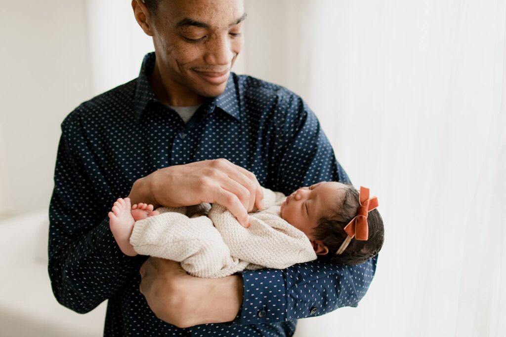 lifestyle newborn family photo session in Puyallup, WA at Christina Mae Photography studio