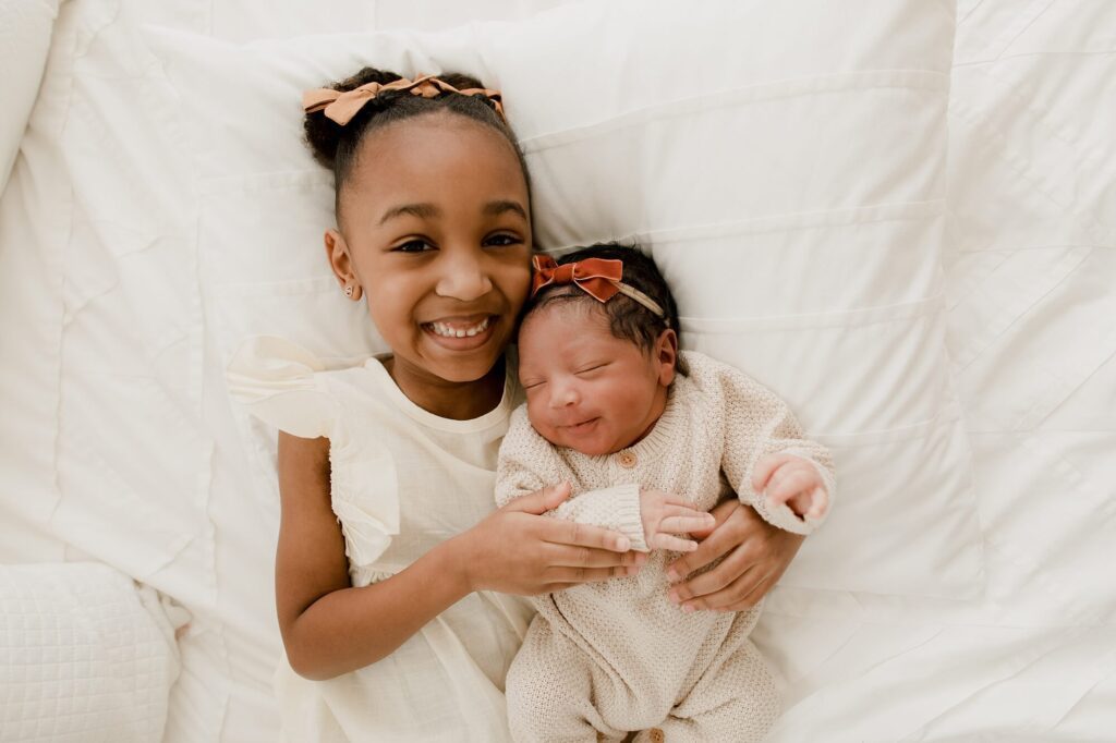 lifestyle newborn family photo session in Puyallup, WA at Christina Mae Photography studio