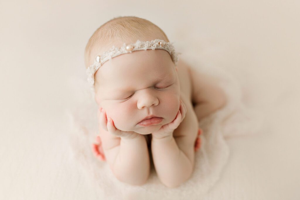 seattle newborn photographer photographed baby girl in studio