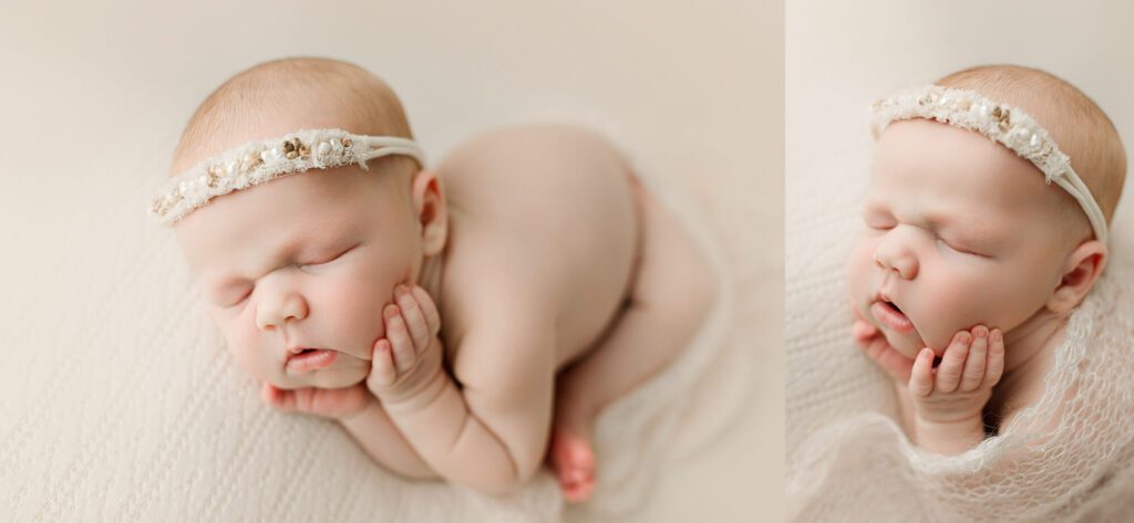 seattle newborn photographer photographed baby girl in studio