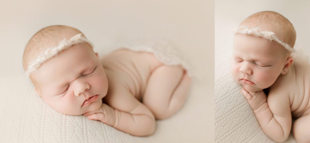 seattle newborn photographer photographed baby girl in studio