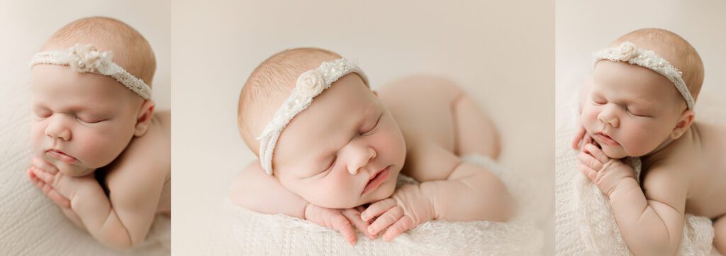 seattle newborn photographer photographed baby girl in studio