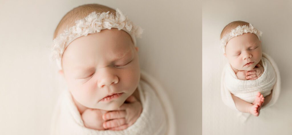 seattle newborn photographer photographed baby girl in studio 