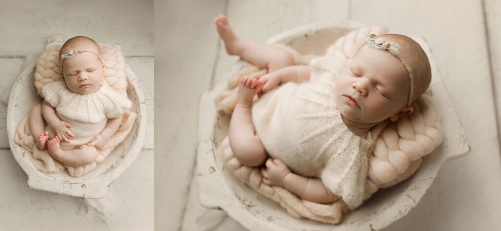 seattle newborn photographer photographed baby girl in studio