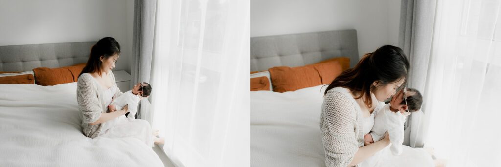 seattle lifestyle newborn family photographer with grandparents