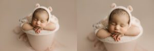newborn baby photographed in warm studio by Puyallup newborn photographer
