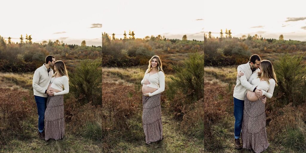 sunset maternity session seattle