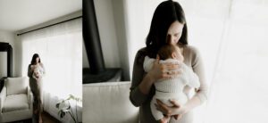 tacoma newborn photographer baby boy in moms arms