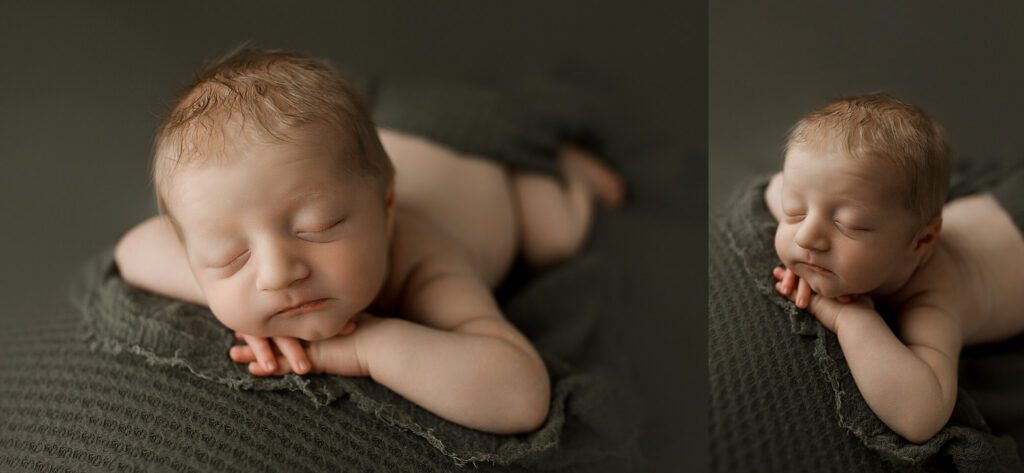posed newborn photographer tacoma in studio