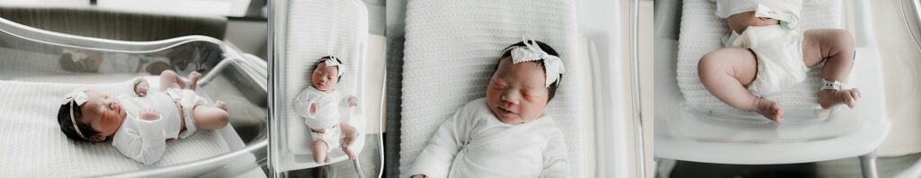Newborn baby photographed in soft window light during a Fresh 48 session in Seattle