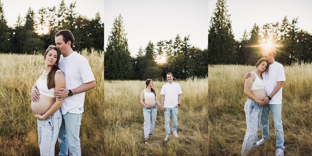 casual couple maternity photos seattle
