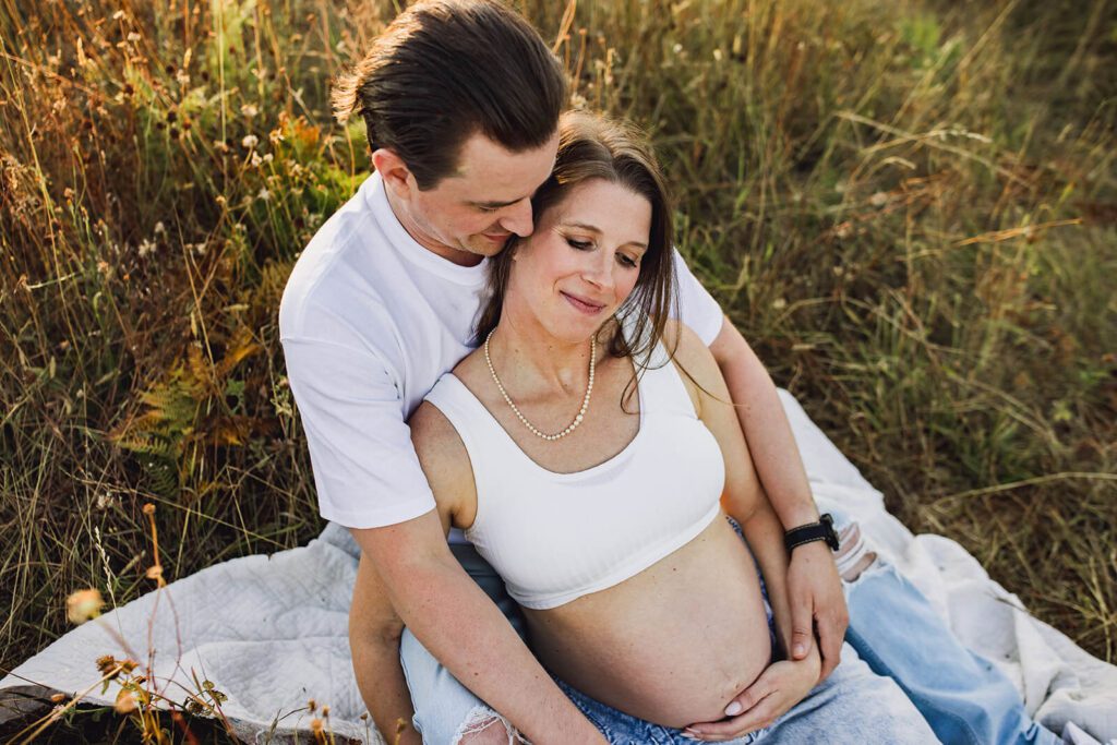open belly sunset maternity photo